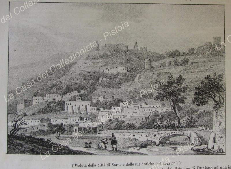 SARNO, Campania. Veduta generale. Poliorama Pittoresco 1838. Intero fascicolo