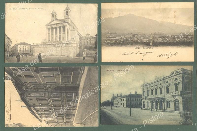 SCHIO, Vicenza. 4 cartoline d&#39;epoca viaggiate 1901-1923