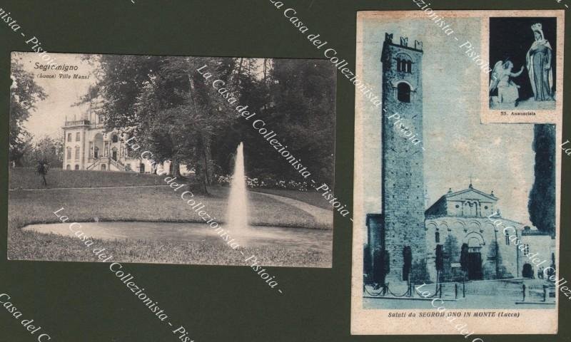 SEGROMIGNO IN MONTE, Lucca. 2 cartoline (una viaggiata nel 1909).