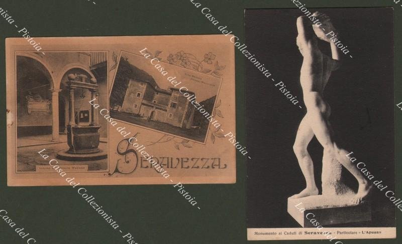 SERAVEZZA, Lucca. 2 cartoline (una viaggiata nel 1933).