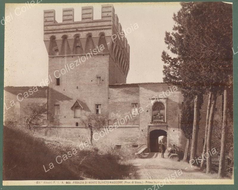 SIENA, Toscana. Abbazia di Monte Oliveto. Fotografia originale Alinari, circa …