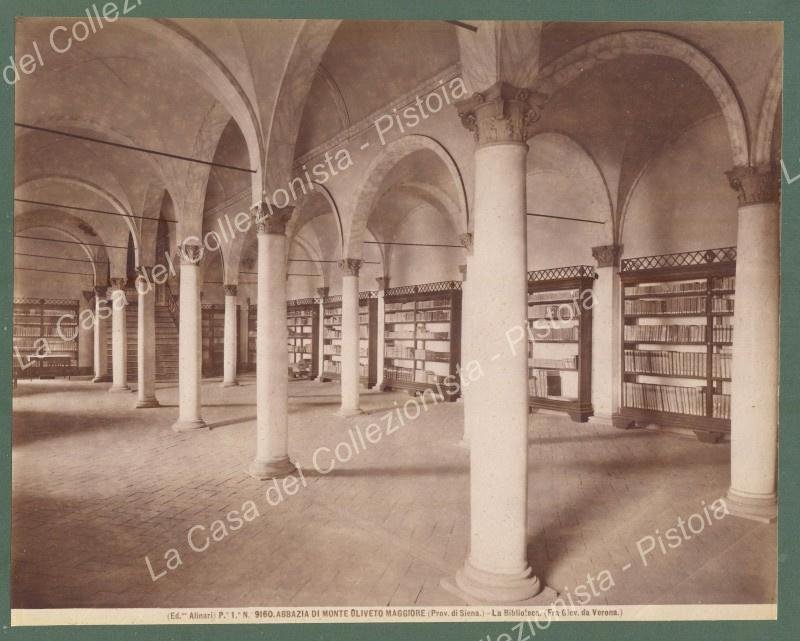 SIENA, Toscana. Abbazia di Monte Oliveto, la biblioteca. Fotografia Alinari, …