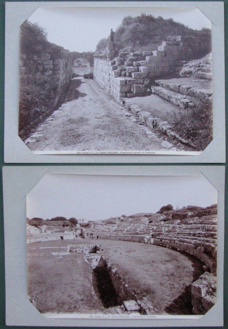 SIRACUSA. Due fotografie d&#39;epoca con i resti dell&#39;anfiteatro. Alinari, fine …