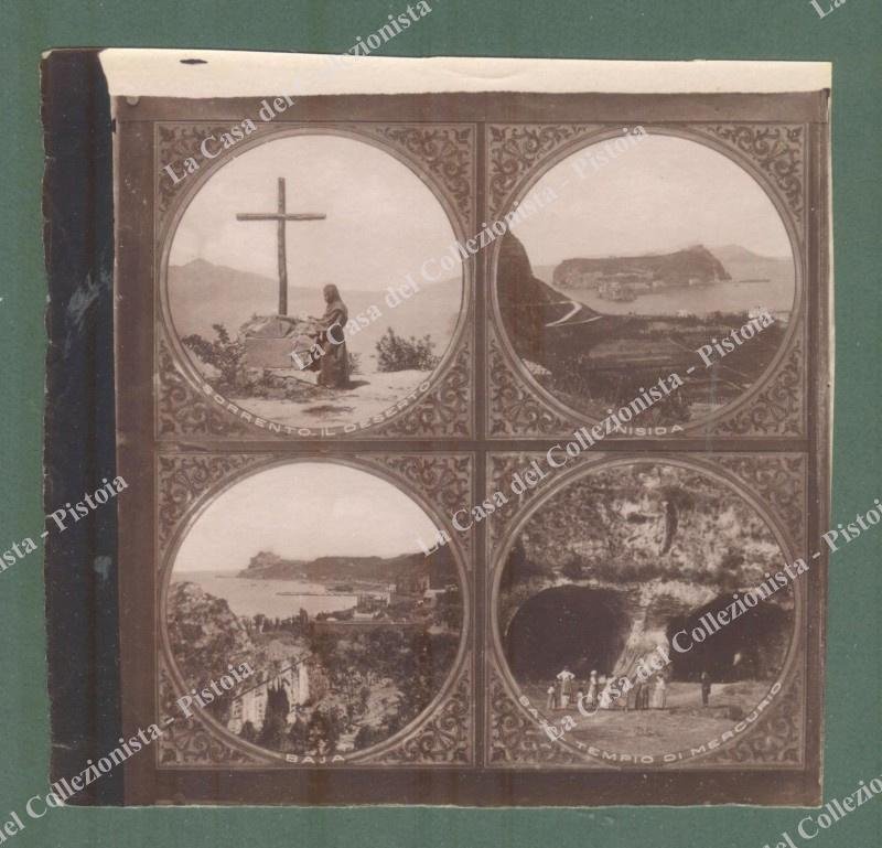 SORRENTO, NISIDA, BAJA. Circa 1880. Quattro immagini. Foto originale all&#39;albumina