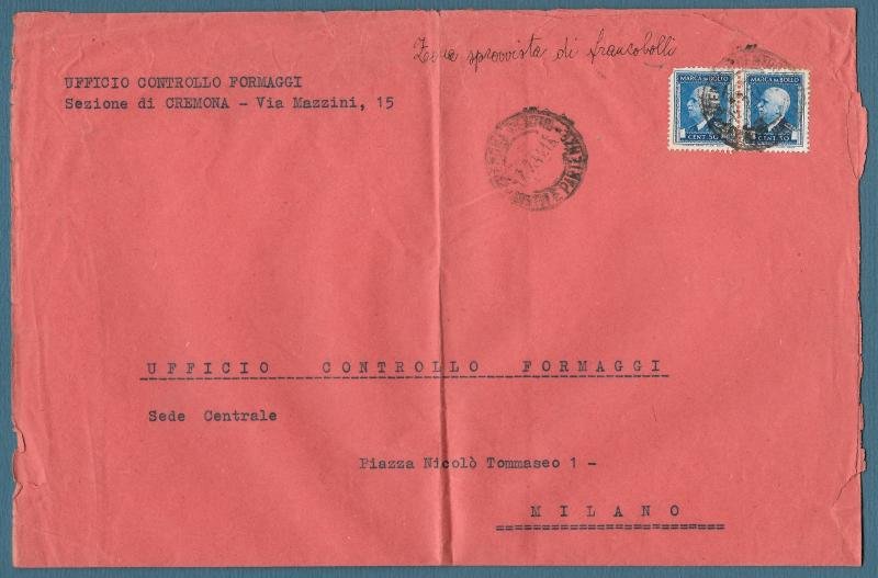 Storia postale REPUBBLICA SOCIALE. Lettera del 17.7. 1944 da Cremona …