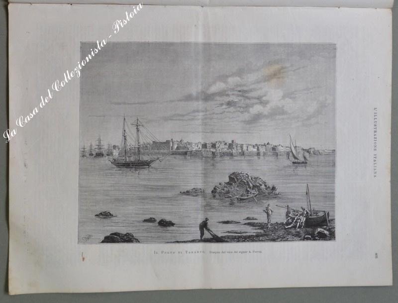 TARANTO, il porto. Veduta generale della citt√† da L&#39;Illustrazione Italiana.