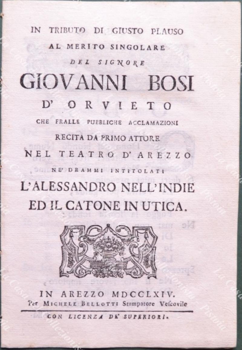 (Teatro ‚Äò700 - Arezzo, Orvieto) ODE. In tributo di giusto …