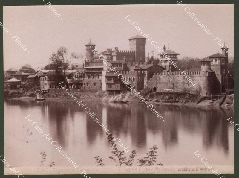 TORINO. Circa 1880. Esposizione Nazionale. Castello Medioevale. Fotografia originale