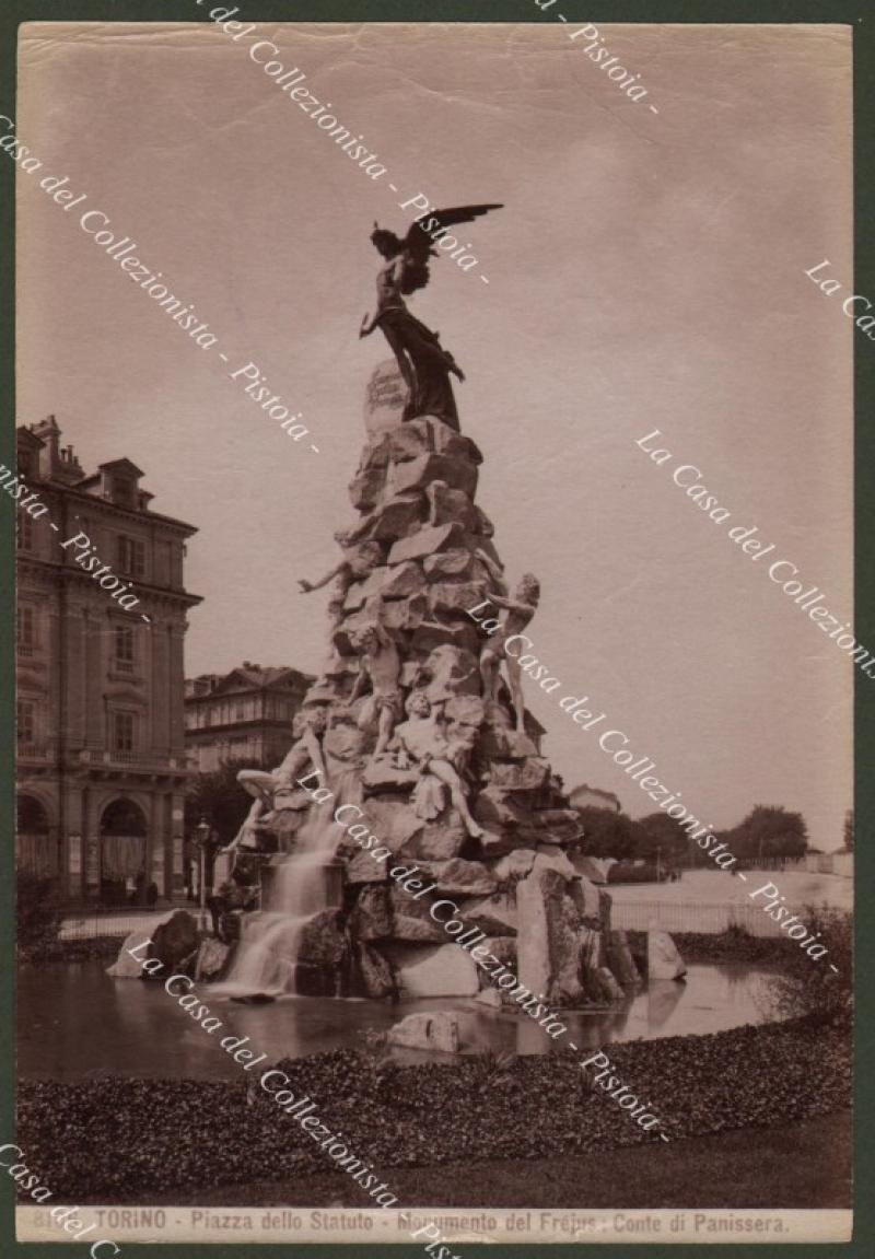 TORINO. Circa 1880. Piazza dello Statuto, monumento del Frejus. Fotografia …