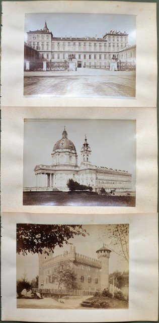 TORINO. Insieme di 6 foto all&#39;albumina databili attorno al 1870.