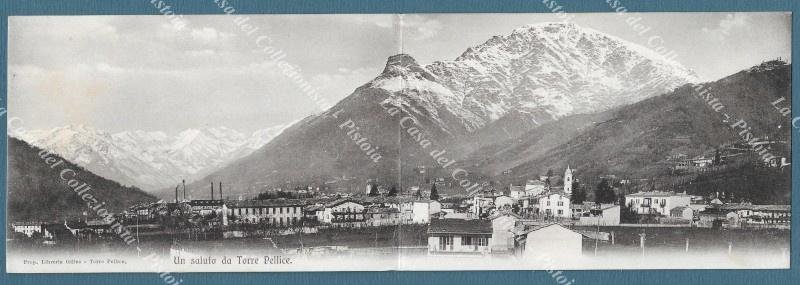 TORRE PELLICE, Torino. Cartolina d&#39;epoca doppia, circa 1910