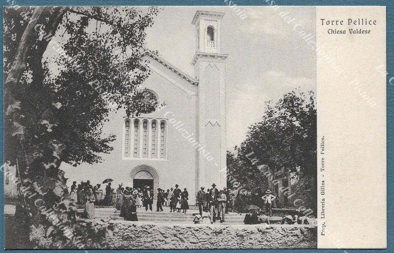 TORRE PELLICE, Torino. Chiesa Valdese. Cartolina d&#39;epoca circa 1910