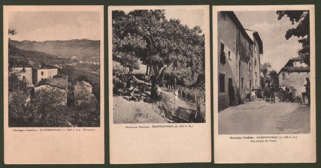 Toscana. CAMPORIPANO, montagna pistoiese (Pistoia). 3 cartoline d'epoca.