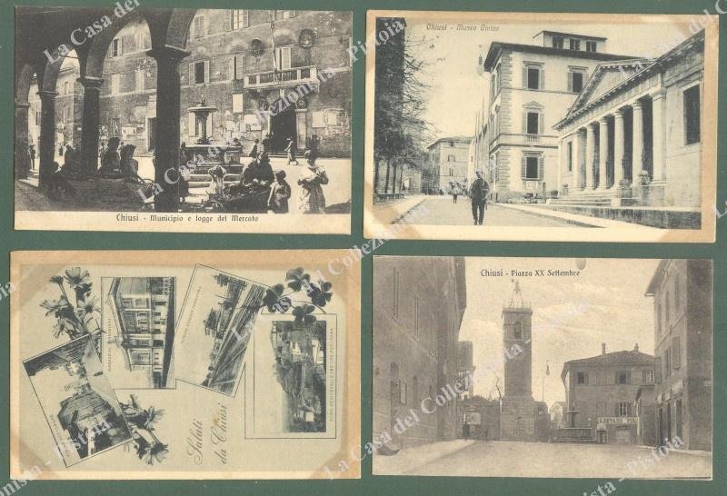 Toscana. Chiusi, Siena. 4 cartoline d&#39;epoca non viaggiate, circa 1925.