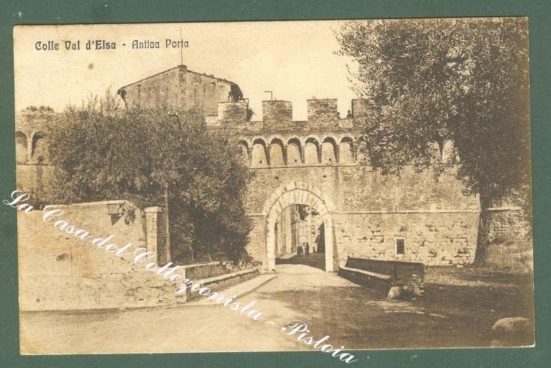 Toscana. COLLE VAL D&#39;ELSA, Siena. Antica porta. Cartolina d&#39;epoca viaggiata.