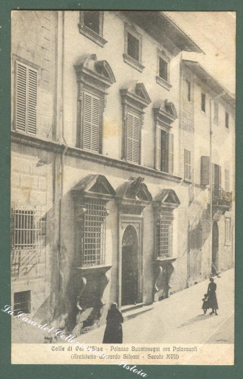Toscana. COLLE VAL D&#39;ELSA, Siena. Palazzo Beninsegni. Cartolina d&#39;epoca viaggiata
