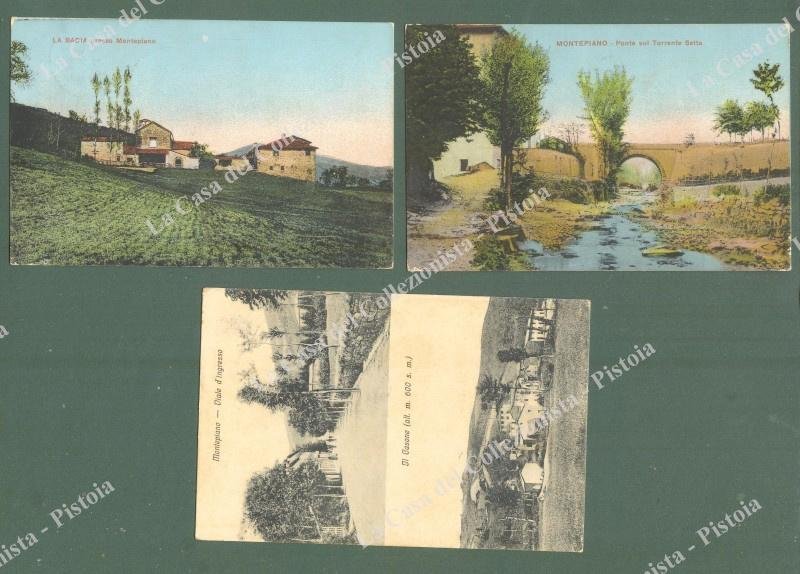 Toscana. MONTEPIANO, Prato. 3 cartoline d&#39;epoca viaggiate nel 1917