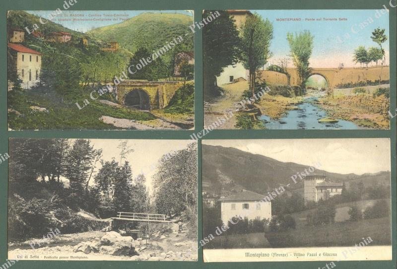 Toscana. MONTEPIANO, Prato. 4 cartolina d&#39;epoca viaggiate nel 1911-17.