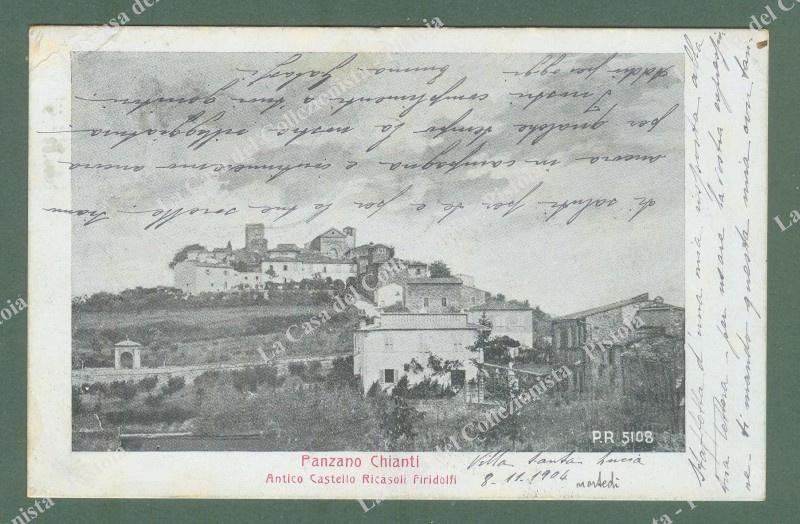 Toscana. PANZANO IN CHIANTI, Firenze. Cartolina d&#39;epoca viaggiata nel 1904