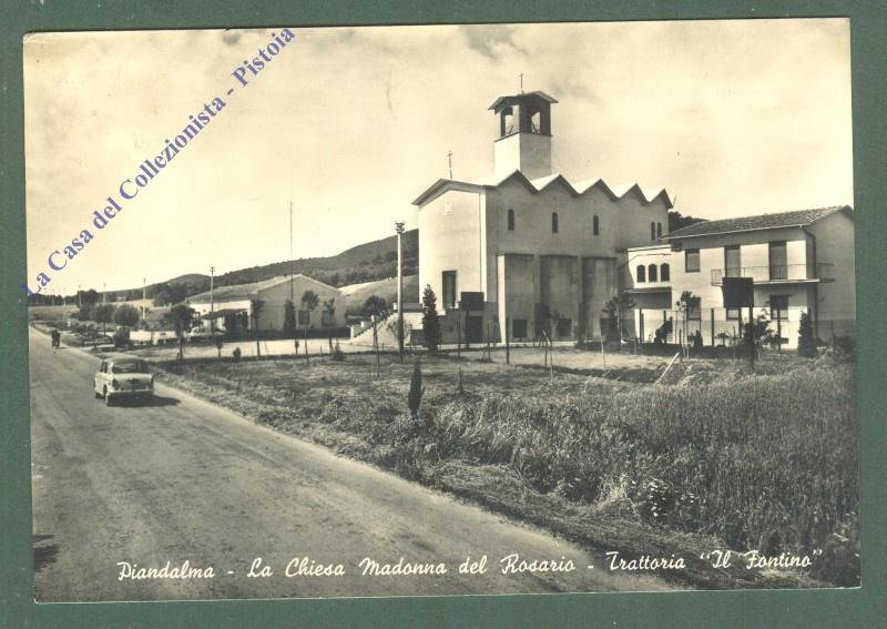 Toscana. PIAN D&#39;ALMA, Grosseto. Trattoria Il Fantino e Chiesa. Cartolina …