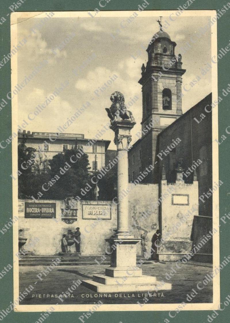 Toscana. PIETRASANTA, LUCCA. Colonna della LibertÃ . Cartolina d&#39;epoca viaggiata.