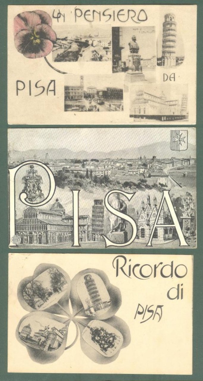 Toscana. PISA. Tre cartoline d&#39;epoca viaggiate.