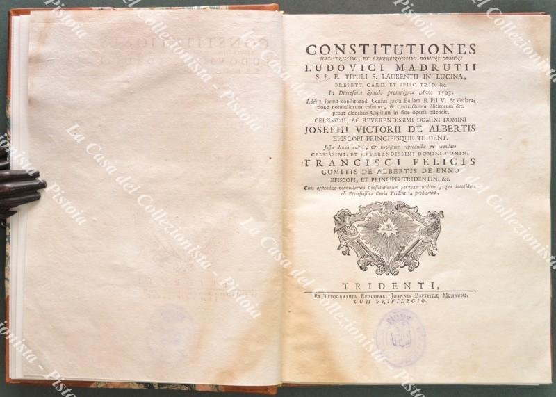 (Trentino - Trento) CONSTITUTIONES ILLUSTRISSIMI, ET REVERENDISSIMI DOMINI DOMINI LUDOVICI …