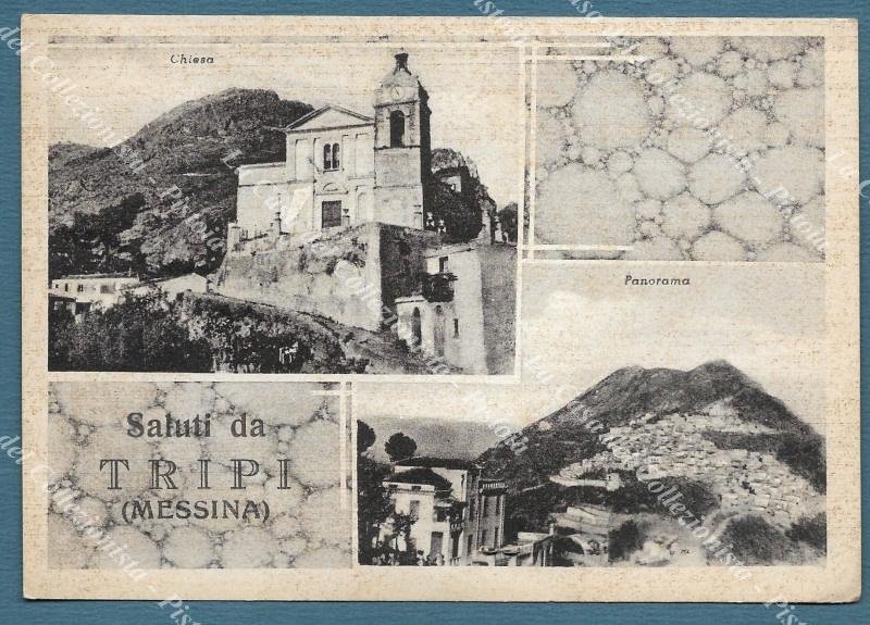 TRIPI, Messina. Saluti da. Cartolina d&#39;epoca viaggiata