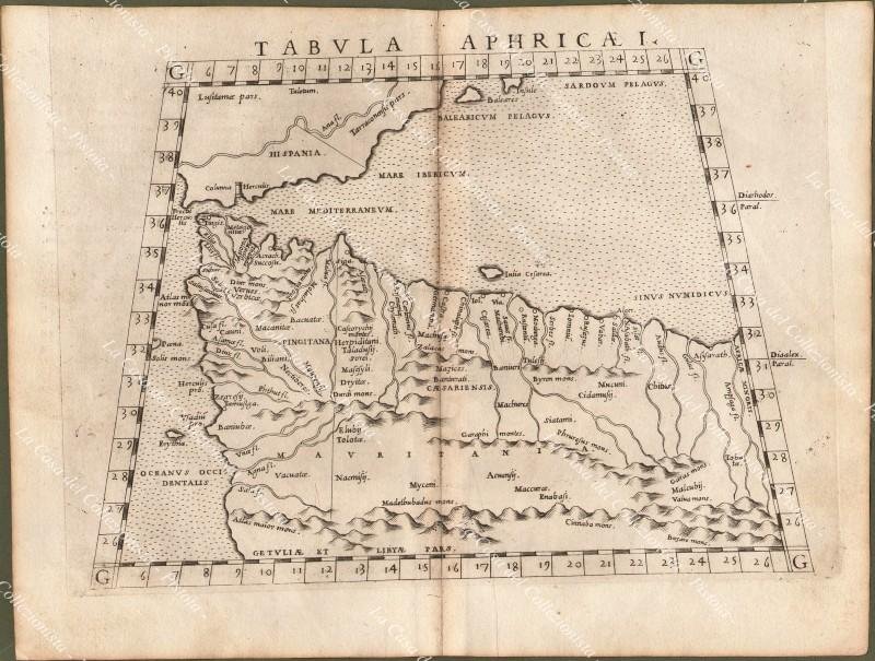 TUNISIA ALGERIA. ‚ÄúGEOGRAPHIA CL. TOLEMAEI ALEXANDRINI&quot;. Valgrisi,1562