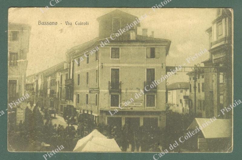 Veneto. BASSANO, vicenza. Via Cairoli. Cartolina d&#39;epoca viaggiata nel 1919