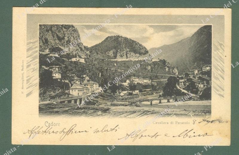 Veneto. CAVALLERA DI PERAROLO, Belluno. Cartolina d'epoca viaggiata nel 1902.