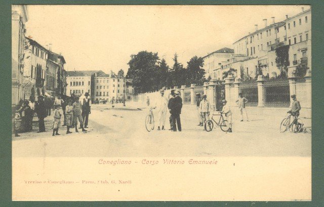 Veneto. CONEGLIANO, Treviso. Corso Vittorio Emanuele. Cartolina d'epoca non viaggiata, …