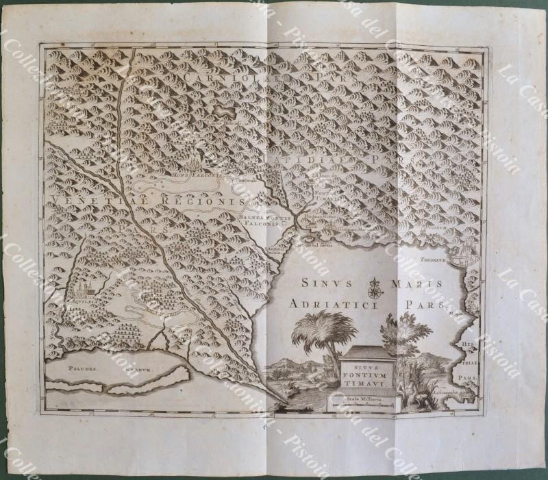 VENETO-FRIULI. &quot;SITUS FONTIUM TIMAVI&quot;. Rara carta. Leida, circa 1720