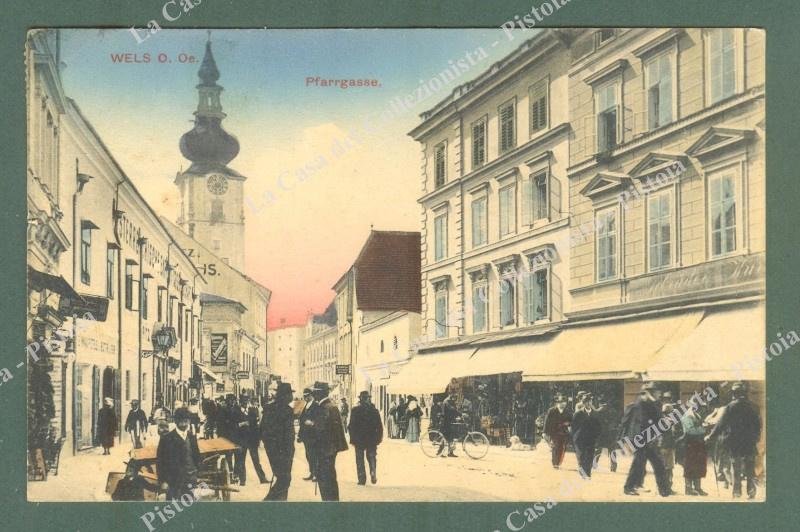 WELS, Austria. Pfarrgasse. Cartolina d&#39;epoca viaggiata nel 1914