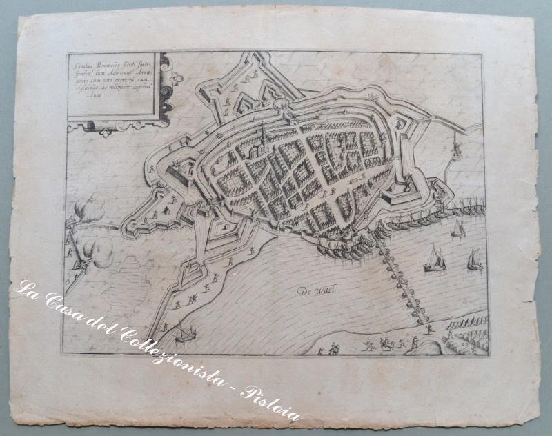 ZALTBOMMEL, Olanda. CIVITAS BOMMELIA FICUTI FORTIS. Da Guicciardini L., 1612