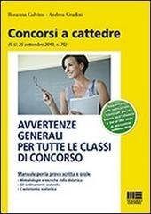Avvertenze generali per tutte le classi di concorso