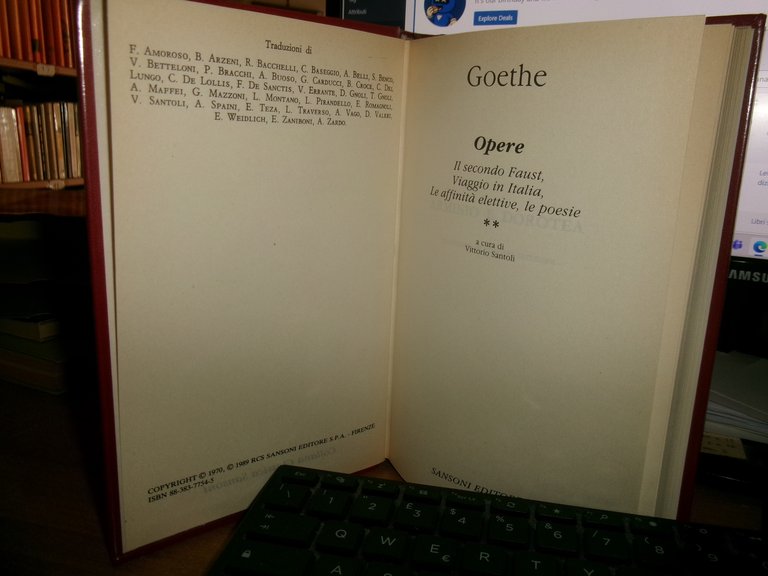 2 volumi - GOETHE Opere con introduzione e a cura …
