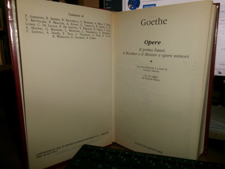 2 volumi - GOETHE Opere con introduzione e a cura …
