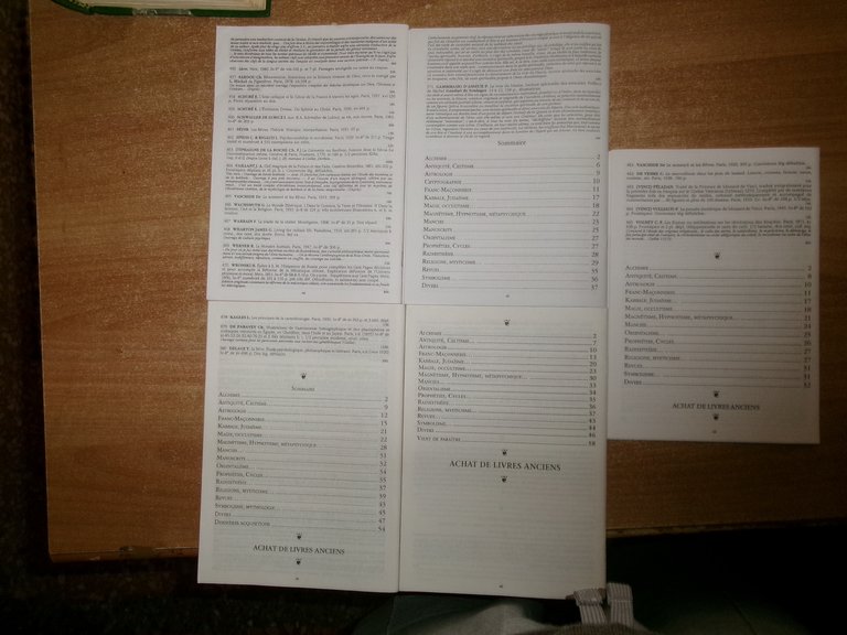 5 cataloghi catalogue de Livres Anciens. Librairie du Graal 1998/1997/1999