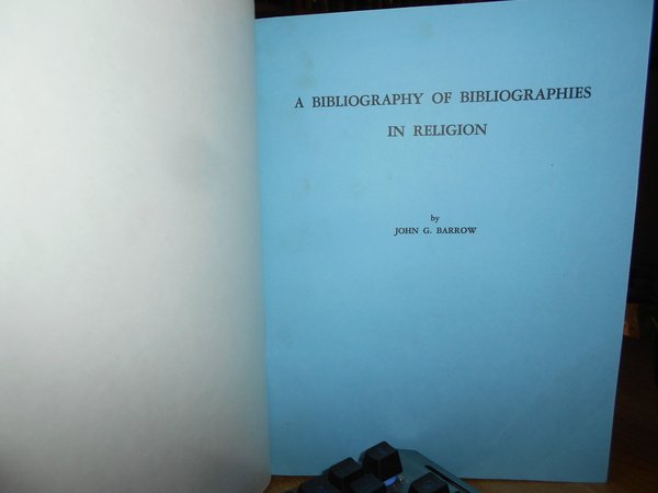 A Bibliography of Bibliographies in Religion