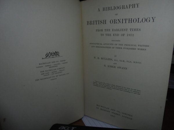 A Bibliography of BRITISH ORNITHOLOGY from the earliest times to …