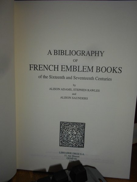 A Bibliography of FRENCH EMBLEM BOOKS