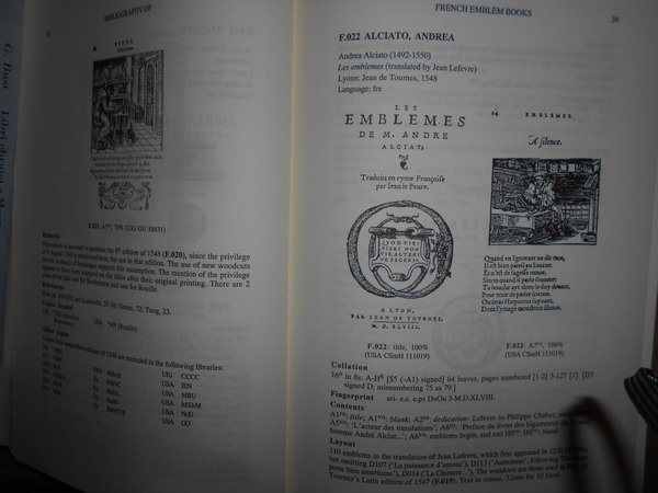 A Bibliography of FRENCH EMBLEM BOOKS