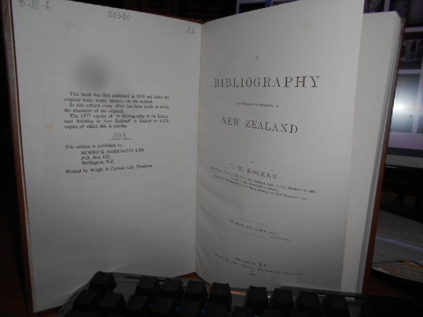 A Bibliography of the relating to NEW ZEALAND