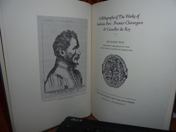 A Bibliography of the Works of AMBROISE Paré