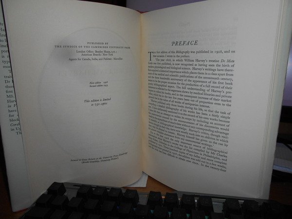A Bibliography of the Writings of Dr William Harvey, 1573-1657