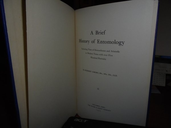 A Brief History of Entomology Including Time of Demosthenes and …
