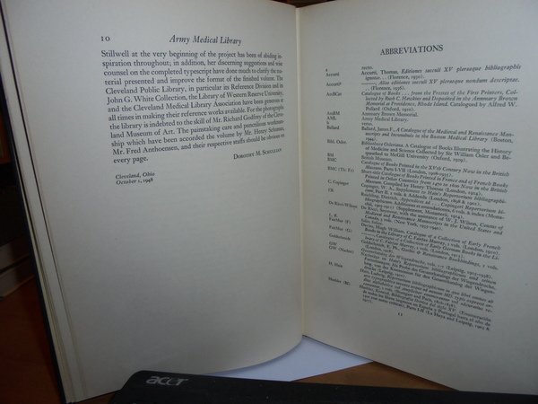 A Catalogue of Incunabola and Manuscripts in the Army Medical …