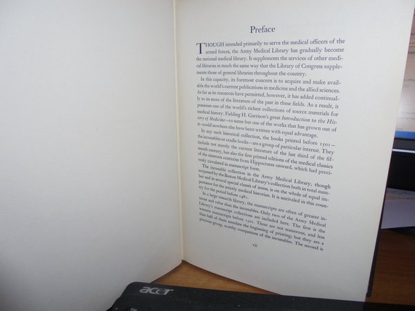 A Catalogue of Incunabola and Manuscripts in the Army Medical …