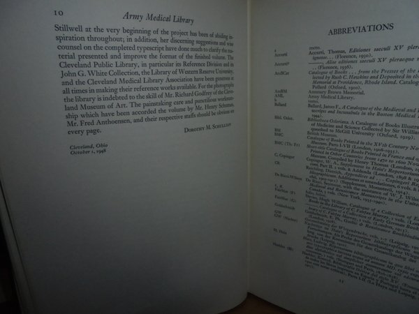 A Catalogue of Incunabola and Manuscripts in the Army Medical …